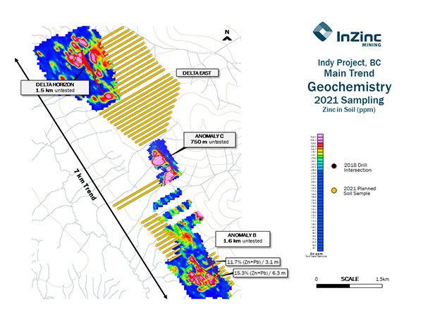 Indy Project, BC Main Trend Geochemistry 2021 Sampling